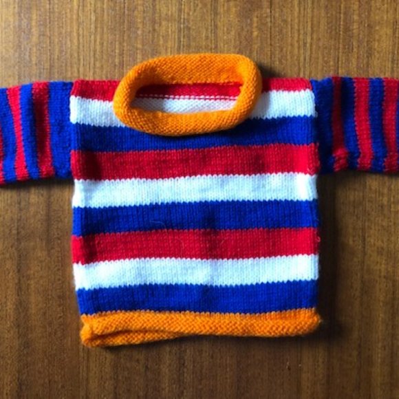 Cozy Stripey Pullover - Hand Knit - Picture 2 of 5
